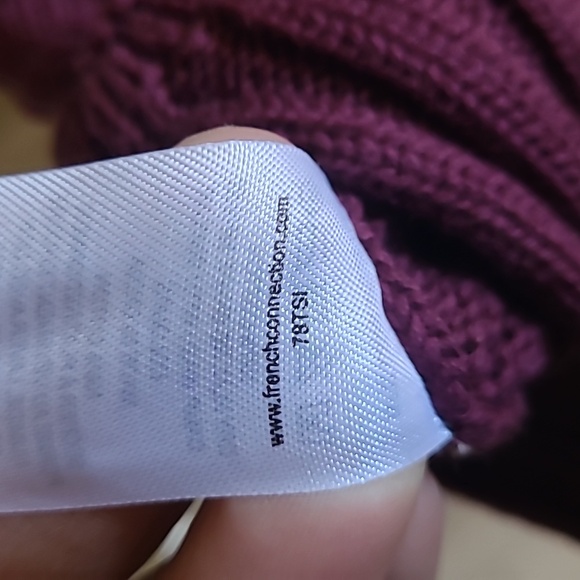 French Connection Mozart Ribbed High Neck Sweater Purple Women's Large NWOT - Picture 5 of 5